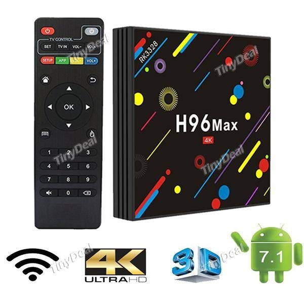 H96 MAX TV Box RK3328 Quad Core 4G + 32G Android 7.1 HD Smart TV Box Dual WiFi BT4.0 Smart Media Player