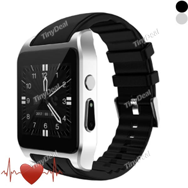 X86 1.54'' Smart Watch Phone 3G LED Lighting Touch Screen 2GB SMS Call Notification Heart Rate Smartwatch