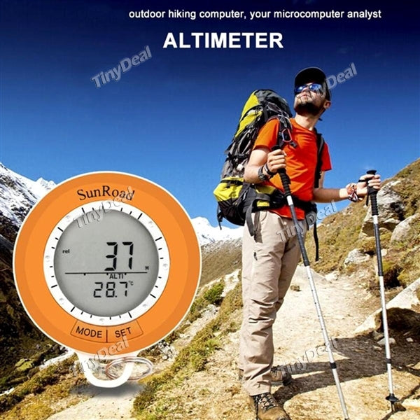 Mini LCD Digital Pedometer Altimeter Barometer Thermometer Weather Forecast Outdoor Multifunction w Carabiner