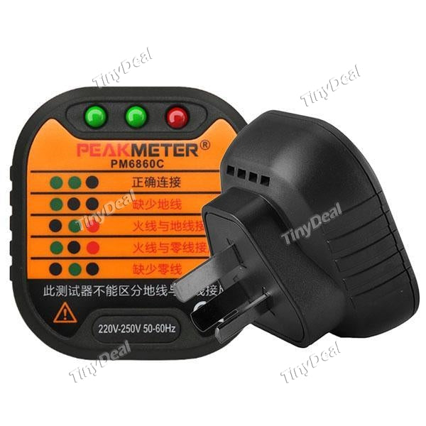 PM6860C US Power Receptacle Plug Socket Outlet Tester Checker Digital Breaker Finder Circuit Analyzer