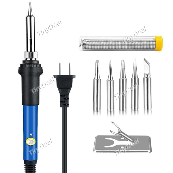 Soldering Iron Kit 60W 110V Adjustable Temperature Welding Soldering Iron with Tool Carry Case