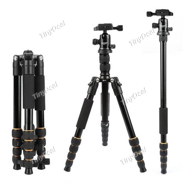 ZOMEI Lightweight Portable Q666 Travel Camera Tripod Monopod Aluminum Ball Head Compact for Digital SLR DSLR Camera