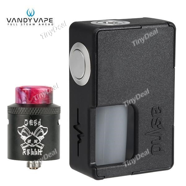 Authentic Vandyvape PULSE BF Squonker Bottom Feeding Box Mod & 24mm Dead Rabbit RDA Combo Kit - Black