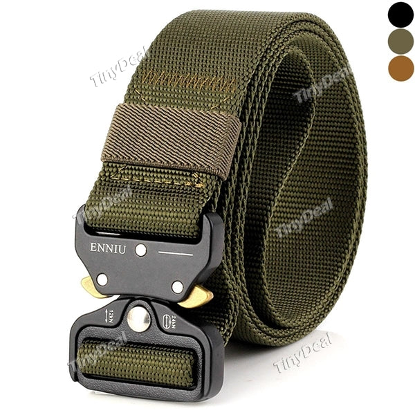 3.8x125CM Men Tactical Belt Tactical Heavy Duty Waist Belt Quick-Release Military Style Shooters Nylon Belts with Metal Buckle