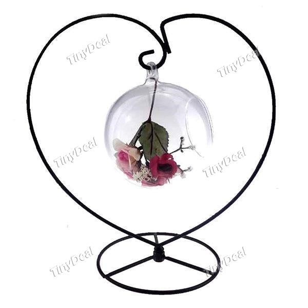 Hear Shaped Air Plant Stand/ Flower Pot Stand Holder Iron Pothook Stand for Hanging Glass Terrarium