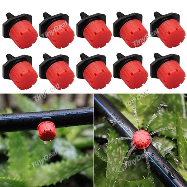 10pcs Adjustable Irrigation Drippers Sprinklers Emitter Drip System 1/4" Hose Garden Irrigation Misting