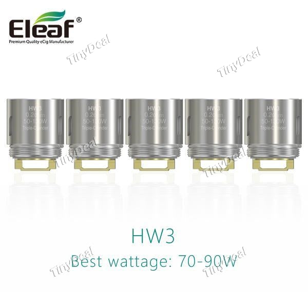 Authentic Eleaf HW3 Triple-Cylinder 0.2Ω 50W-130W Coil Heads for ELLO/ELLO Mini/ELLO Mini XL (5-Pack)