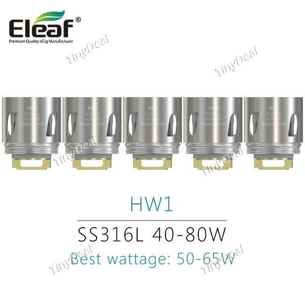 Authentic Eleaf HW1 Single Cylinder 0.2Ω 40W-80W Coil Heads for ELLO/ELLO Mini/ELLO Mini XL (5-Pack)