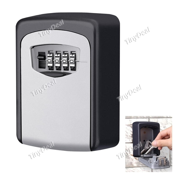 Key Storage Lock Box Wall Mounted Key Holder 4-Digit Combination Security Storage Organizer