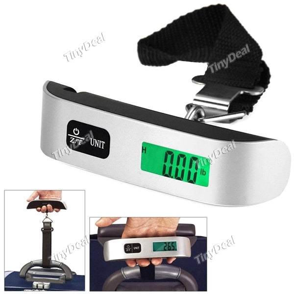 Mini Portable Electronic Luggage Scales 50kg Max LCD Hand Carry Scales with Backlight