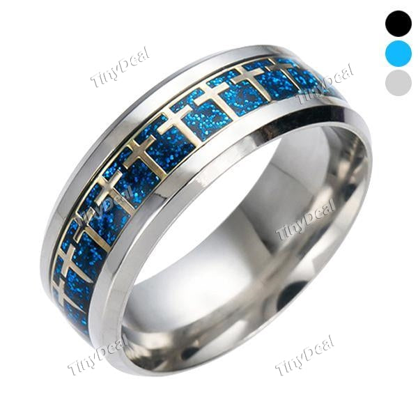 Titanium Men's Cross Ring Stainless Steel Men Jewelry Christianity Catholicism Religion Ring