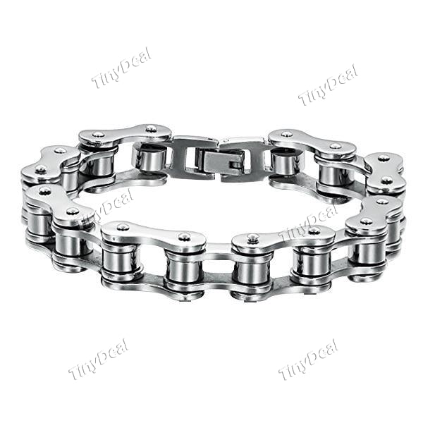 Men's Titanium Stainless Steel Bracelet Harley Bike Chain Design Pain Relief Sporting