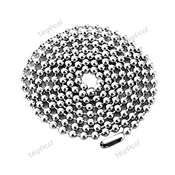 316L Titanium Stainless Steel Silver Necklace Ball Beads Pendants Chains Men Women Jewelry Accessories