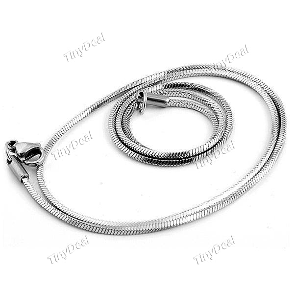 45cm Titanium Stainless Steel Silver Magic Round Snake Chain Sturdy Thin Chain Necklace for Men Women