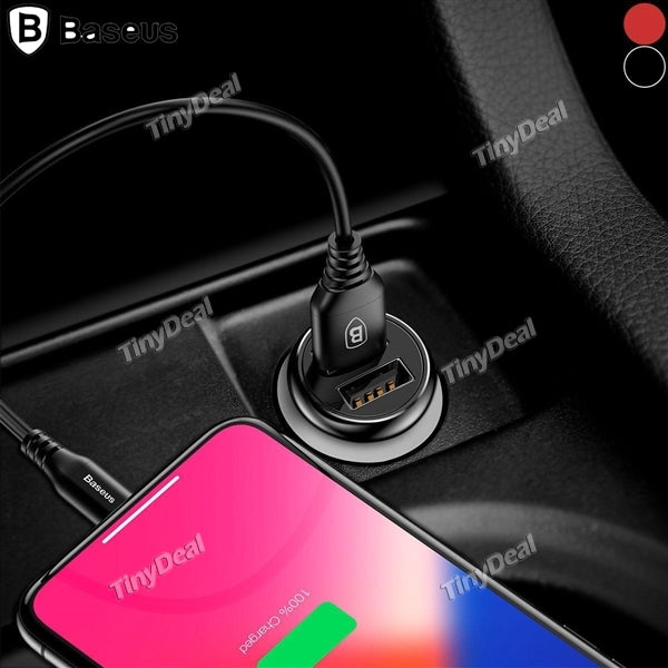 Baseus Gentelman 5V/ 4.8A MAX Dual-USB Car Charger Adapter for iPhone Smartphone