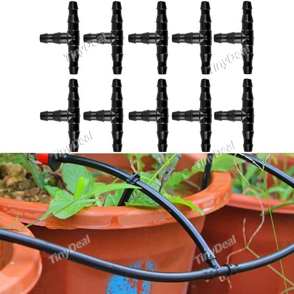 10pcs 3 Way 4/7mm Tee Connector Hose Connector for Garden Plant Lawn Watering Farmland Irrigation System