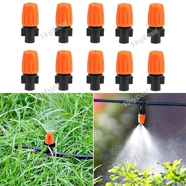 10pcs 1/4'' Atomization Nozzle Water Adjustable Sprayer DIY Micro Drip Irrigation Self Garden Mist Sprinkler