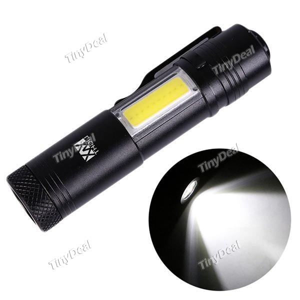 YWXLIGHT 5W Mini LED Flashlight 4 Modes Portable Torch with Clip COB+Q5 Hunting Camping Light