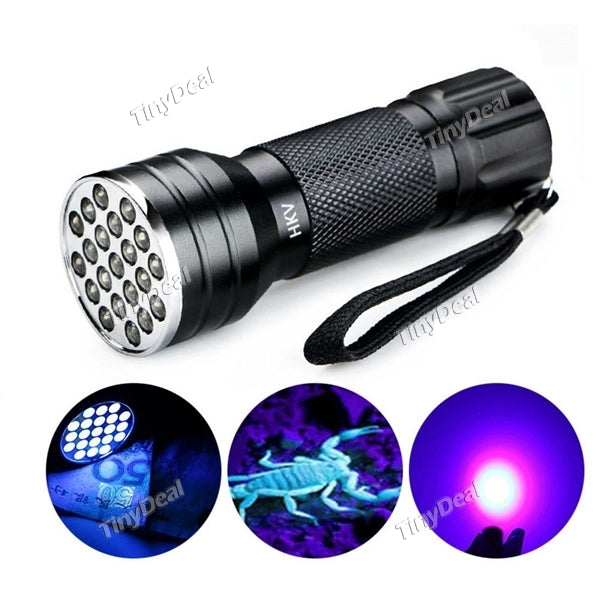 YWXLight 3W Aluminium Alloy 21 LED UV Flashlight Purple Violet Light for Marker Checker Cash Detection