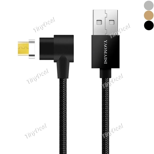 YAOMAISI Q13 1M Micro USB L Shape Magnetic Fast Charging Data Cable for Samsung Huawei Xiaomi