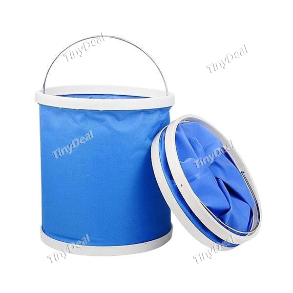 2.4 Gallon Collapsible Bucket Portable Folding 9L Water Bag for Outdoor Camping Hiking Travel and Car Cleaning