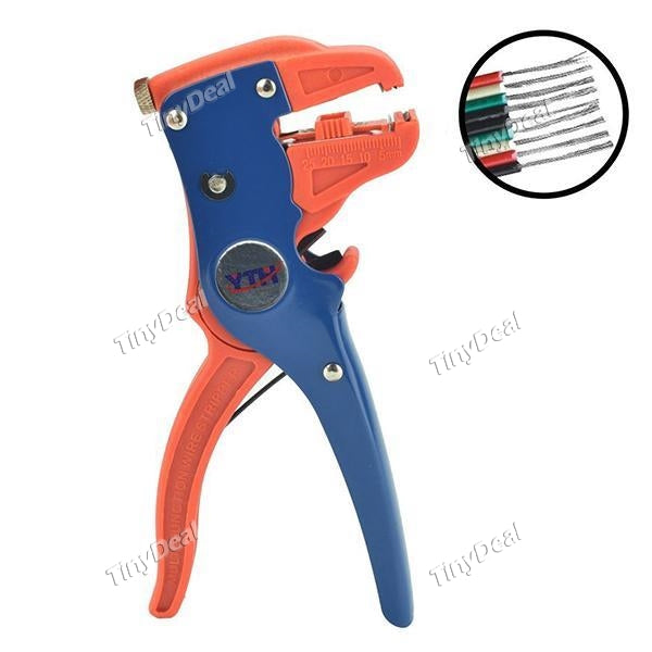 2 in 1 Multifunction Insulation Wire Cable Cutting Stripper Tool Self Adjusting Crimper Stripping Cutter - Color Assorted