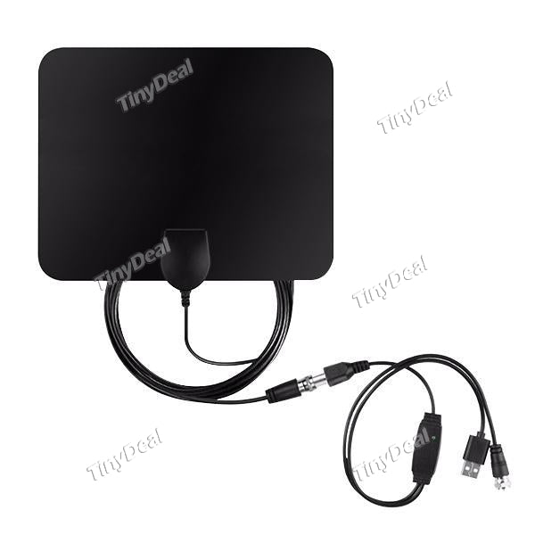 HD 32 Miles Amplified HDTV Antenna for Digital TV Indoor with USB Power Supply & Coaxial Cable