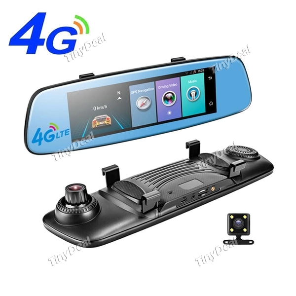 E06 4G Android Car DVR 7.84-inch Touch 1080P ADAS Remote Monitor Rear View Mirror with Dual Lens Camera Wi-Fi