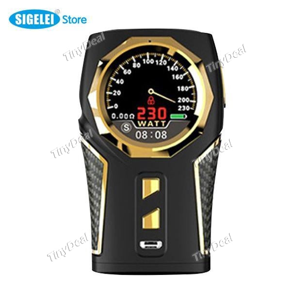 Authentic Sigelei TOP 1 230W TC Temperature Control VW APV Box Mod for E-Cigarette - Black Golden
