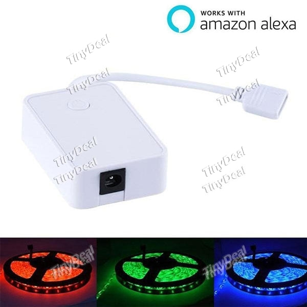 DC12-24V 60W 4 Pins WiFi Smart RGB LED Strip Light Controller Work w Amazon Alexa Echo with Color Dimmable