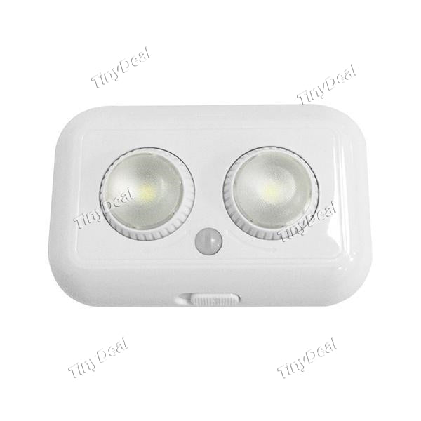 Adjustable LED PIR Double Sensor Heads Human Boday Infrared Light Energy Saving Cabinet Light Sensing Lamp