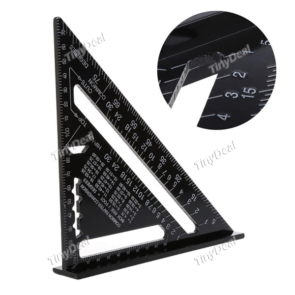 7 Inch Metric Aluminum Alloy Speed Square Roofing Triangle Ruler Angle Protractor Triangular Measuring Tool