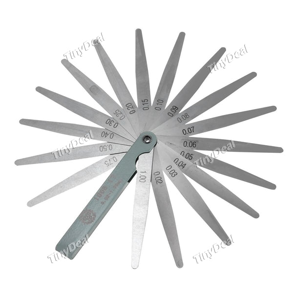 17 in 1 Blade Metric Feeler Gauge 0.02-1.00mm Gap Filler Thickness Measurement Tool