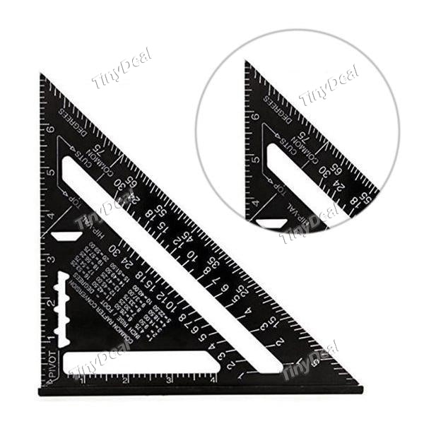 7 Inch Imperial Aluminum Alloy Speed Square Roofing Triangle Ruler Angle Protractor Triangular Measuring Tool
