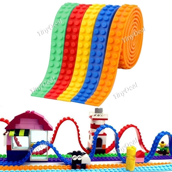 DIY Creative Silicone Building Block Tape f Lego Brick Reusable Self-Adhesive Strip Learning Toy Gift for Kid