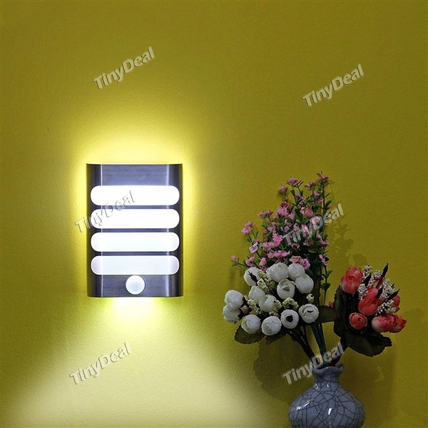 Wireless LED PIR Infrared Motion Sensor Wall Lamp Night Light Novelty For Bedroom Porch Hallways Lights