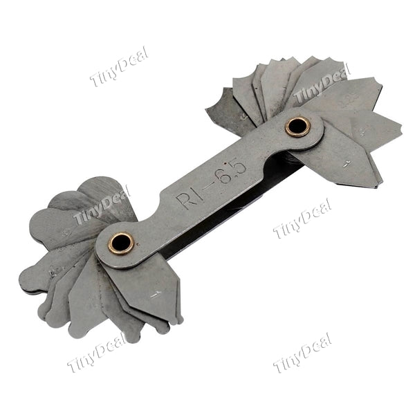 R1-6.5mm Pocket Measure 32 Plates Stainless Steel Radius Gauge Gage Tool