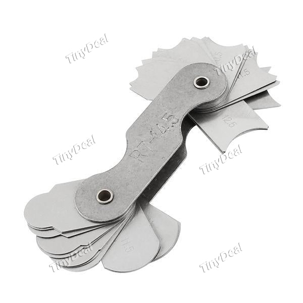 R7-14.5mm Pocket Measure 32 Plates Stainless Steel Radius Gauge Gage Tool