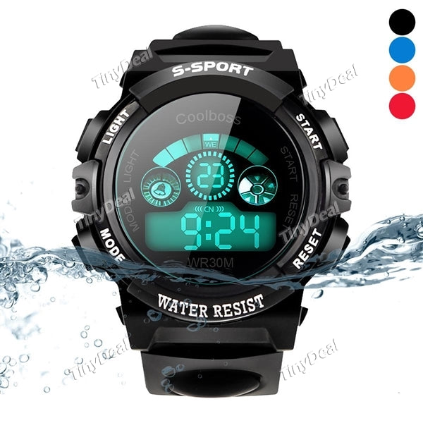 Waterproof Children Boy Watches Students Digital LED Quartz Alarm Date Sports Wrist Watch