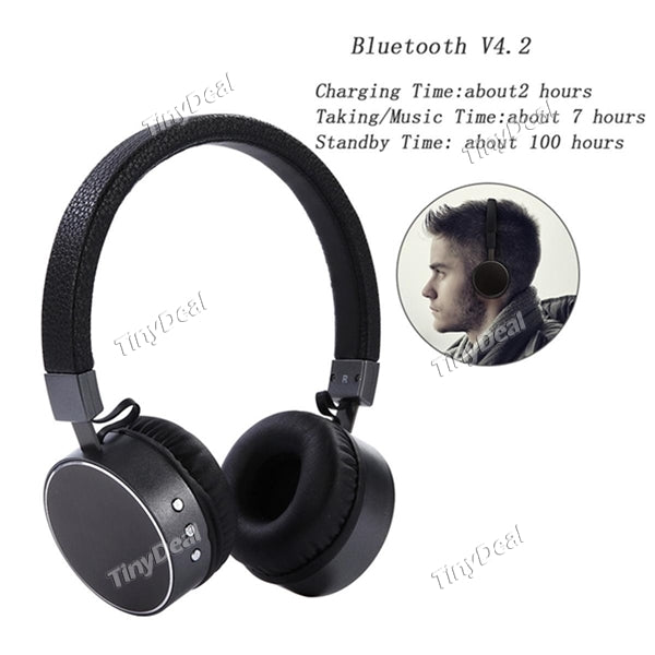 New BT009 Wireless Metal Bluetooth 4.2 Heaset Over Ear Bass Noise Cancelling Stereo Headphones with Mic