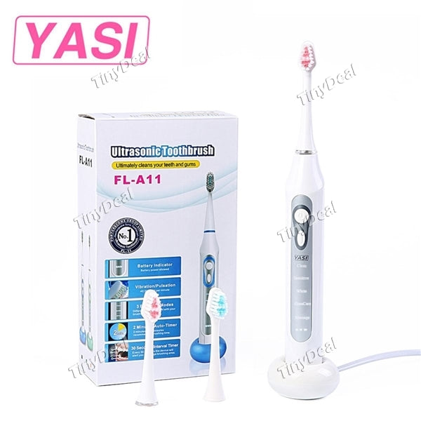 YASI A11 IPX7 Intelligent Induction Charging Ultrasonic Vibrating Electric Toothbrush Dupont Bristles with Three Brush Heads