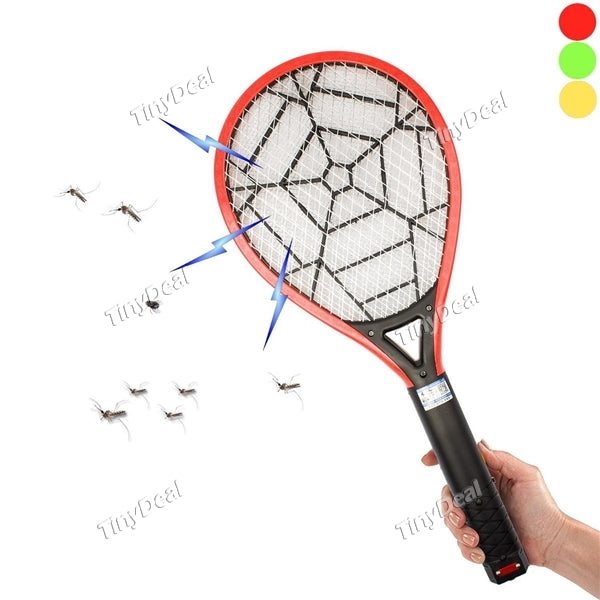 3-Layer Rechargeable 2500-3200V Mosquito Fly Killer Bug Zapper Racket Super-Bright LED Light to Zap in the Dark