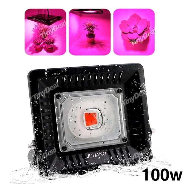 100W LED Grow Light Full Spectrum Waterproof Lamp Ultra-Thin Intelligent Indoor Outdoor Plant Growth Lighting