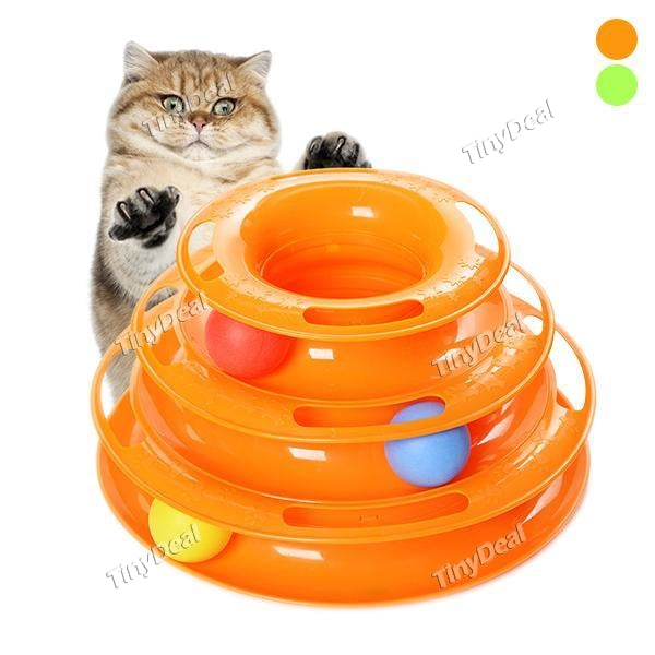 Tower of Tracks Crazy Amusement Petstages Tower of Tracks Pet Toys Three Layers Intelligence Cat Toy