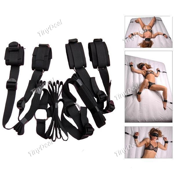 Under Bed Straps System Restraint Kit Bed Bondage Restraint with Ankle Cuffs Handcuffs for Male Female Couple