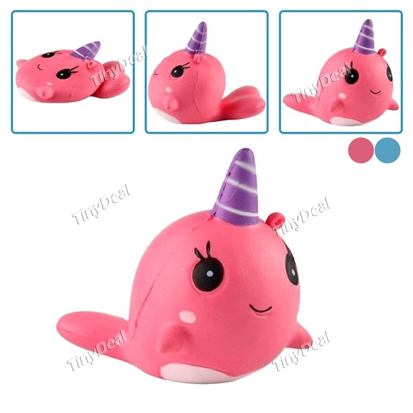 New Squishy Soft Whale Cartoon Slow Rising Squeeze Kids Toy Phone Strap Chains Fun Gift Decor