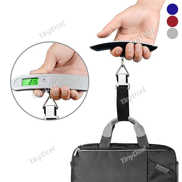Mini Electronic Luggage Scale LCD Portable Digital Suitcase Scales Hanging Weight Hook 50kg/10g Capacity