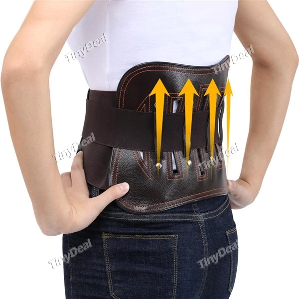 4 Steel Splint Spontaneous Heating Lumbar Waist Back Support Belt Detachable Pad Medical Fixed Band