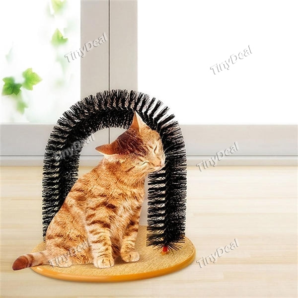 New Arrival Cat Toys Arch Grooming Brush Self Groomer with Fleece Base Pets Toy Scratch Device