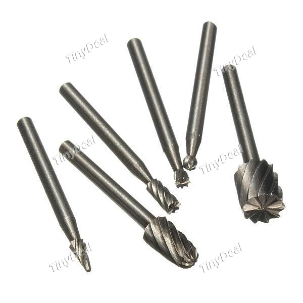 6pcs/set Wood Rotary Suit Burr Set For Dremel High Speed Steel Tool Set for Processing of Metallic and Non-metallic Surfaces